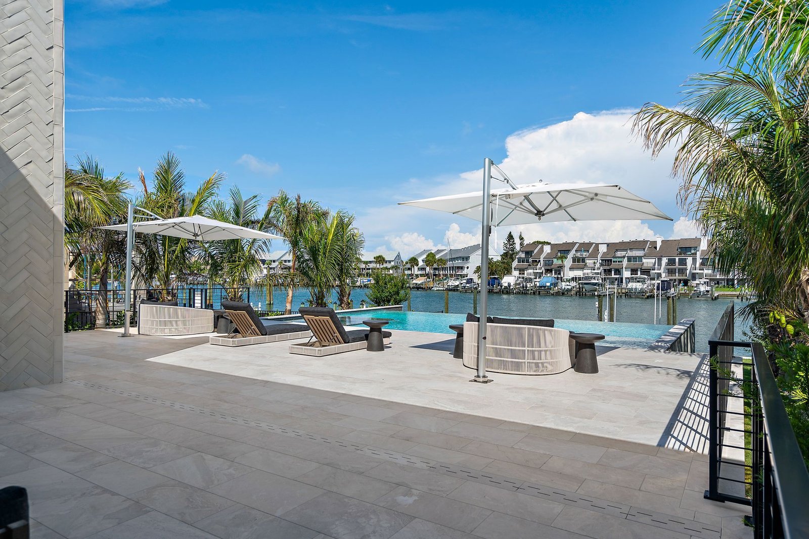 Pool deck on the water at a Crescent home in Tierra Verde