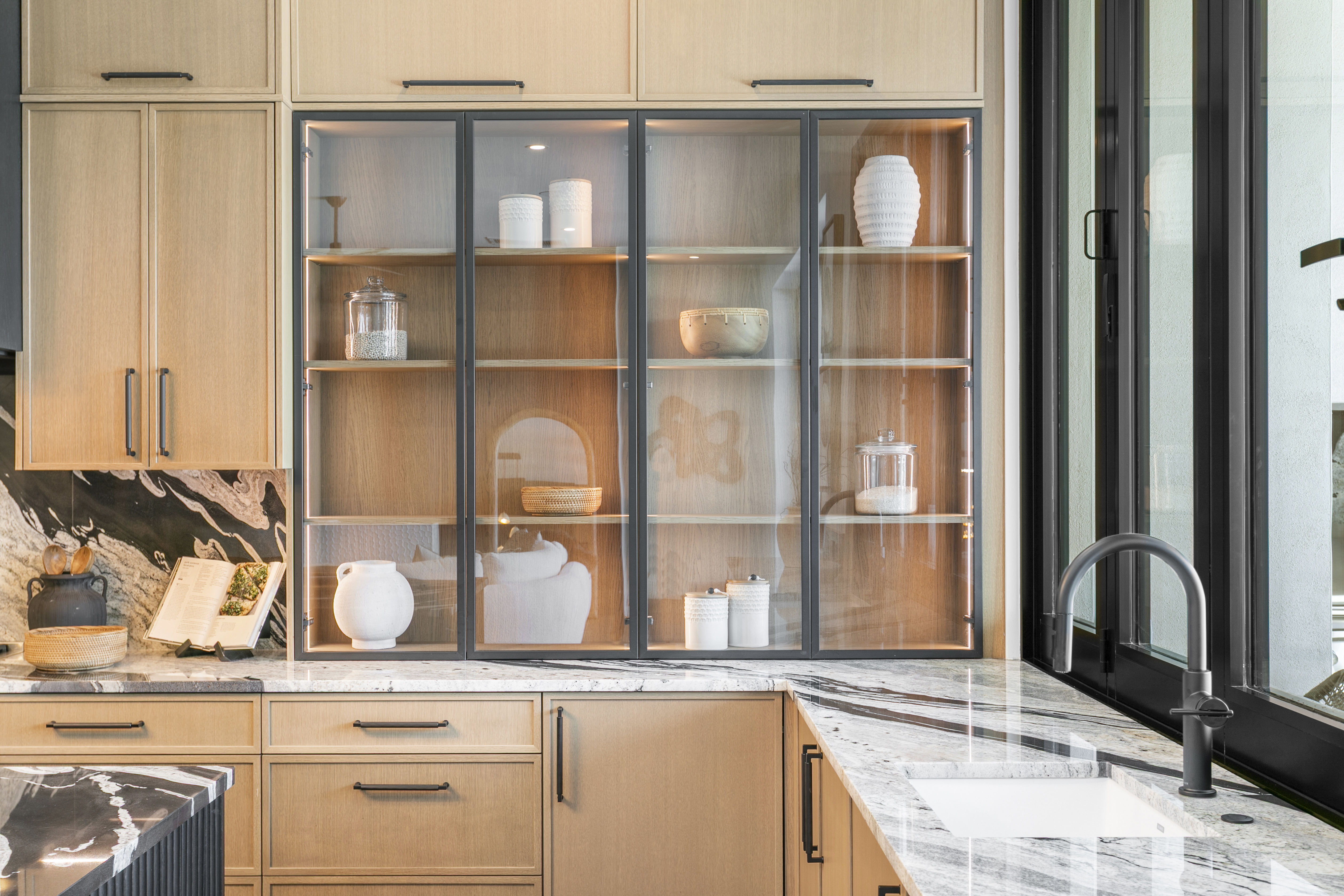 Kitchen Open View Glass Cabinets